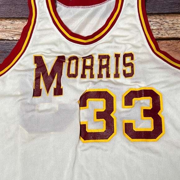 VTG 1980s Champion Morris Basketball Sports Mens Jersey Shirt - Picture 4 of 7